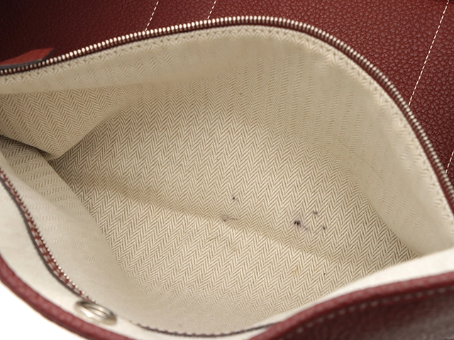 HERMES エルメス ハンドバッグ ガーデンパーティPM トートバッグ ルージュアッシュ ネゴンダ シルバー金具【473】