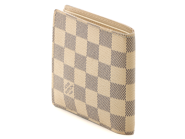 【ちゃんはる】LOUIS VUITTON N60018 アズール ルイヴィトンアズール ポルトフォイユ マルコ 14137 白 メンズ