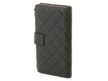 【新品同様】シャネル キャビアスキン マトラッセ 二つ折り長財布 ブラック 新品同様 CHANEL 二り折り長財布 マトラッセキャビアスキン 長