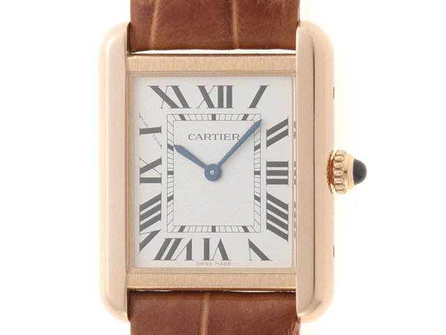 Cartier カルティエ 腕時計 タンクソロ SM W5200024 K18ローズゴールド/ステンレス/アリゲーター ホワイト文字盤 クォーツ【472】SJ