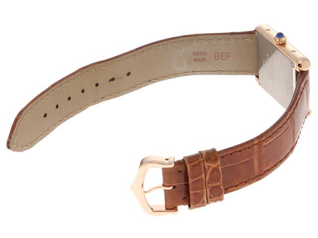 Cartier カルティエ 腕時計 タンクソロ SM W5200024 K18ローズゴールド/ステンレス/アリゲーター ホワイト文字盤 クォーツ【472】SJ