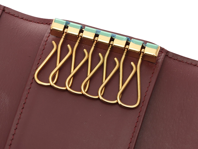 Cartier カルティエ マストライン 6連キーケース ボルドー レザー 【472】YN