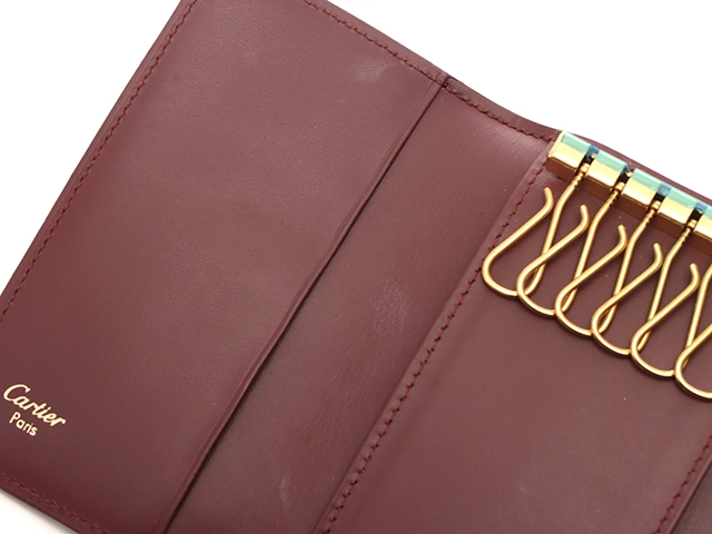 Cartier カルティエ マストライン 6連キーケース ボルドー レザー 【472】YN