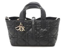 DIOR　ディオール　ハンドルバッグ　マクロカナージュ　Toujours　バッグ　スモール　ブラック/GP　カーフスキン　M2822OSNW_M900　【472】　RE