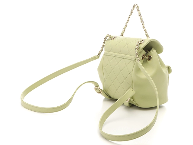 CHANEL シャネル マトラッセデュマスモールバックパック ライムグリーン/ゴールド金具 カーフ AS2908【472】YY