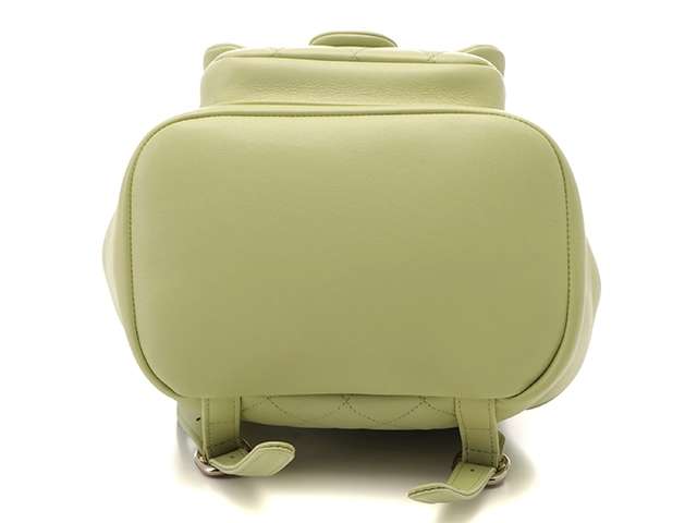 CHANEL シャネル マトラッセデュマスモールバックパック ライムグリーン/ゴールド金具 カーフ AS2908【472】YY