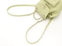 CHANEL シャネル マトラッセデュマスモールバックパック ライムグリーン/ゴールド金具 カーフ AS2908【472】YY