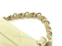 CHANEL シャネル マトラッセデュマスモールバックパック ライムグリーン/ゴールド金具 カーフ AS2908【472】YY