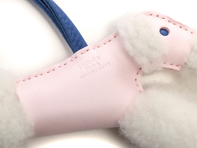 HERMES エルメス バディ チャーム ローズダーリン×ブルーフランス