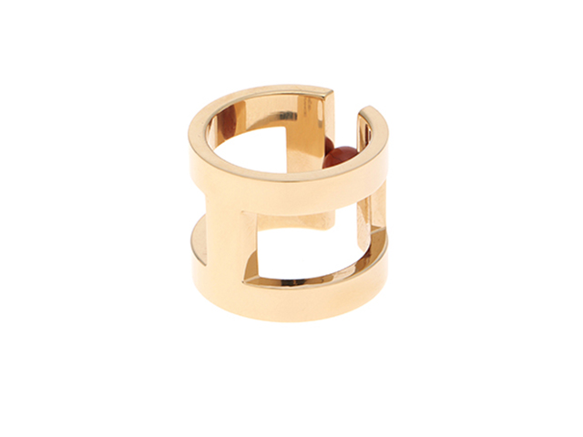 ＊ご成約済　HERMÈS　スカーフリング　Hペルル　美品 HERMES エルメス スカーフリング 《ミニ・H・ペルル》(GP) ルージュ