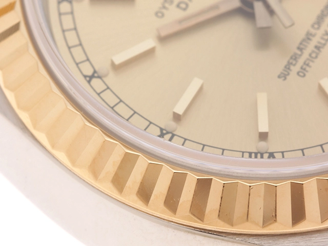 E番　ROLEX　ロレックス　デイトジャスト26　69173　イエローゴールド/ステンレススチール　ゴールド文字盤　自動巻き　レディース　腕時計　C