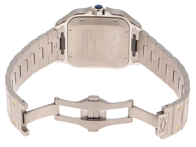 Cartier カルティエ 腕時計 2022年正規品 サントス ドゥ カルティエ ウォッチ LM W2SA0009 K18イエローゴールド/スティール シルバー文字盤 自動巻き【472】SJ
