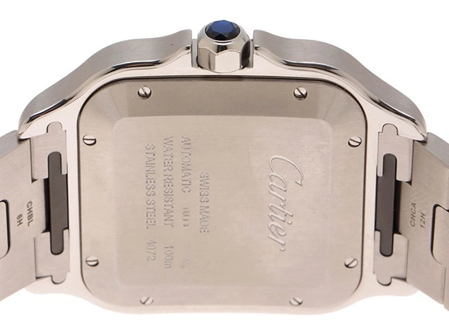 Cartier カルティエ 腕時計 2022年正規品 サントス ドゥ カルティエ ウォッチ LM W2SA0009 K18イエローゴールド/スティール シルバー文字盤 自動巻き【472】SJ