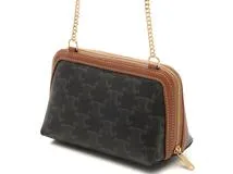 CELINE セリーヌ トリオンフ チェーンクラッチ 10E382CBX.04LU タン