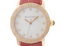 BVLGARI ブルガリ 腕時計 ブルガリブルガリ BBLP33G 12Pダイヤモンドシェル文字盤 K18ピンクゴールド/アリゲーター  自動巻き【472】SJ