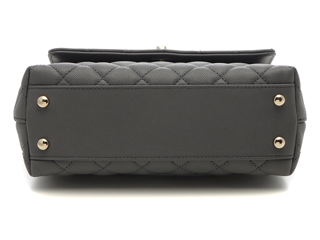 シャネル CHANEL ハンドバック ココハンドル XS フラップ マトラッセ グレインドカーフスキン グレー A92990【472】AH