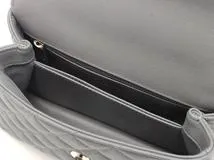 シャネル CHANEL 　ハンドバック　ココハンドル XS フラップ マトラッセ  グレインドカーフスキン グレー A92990【472】AH