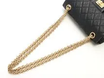 CHANEL　シャネル　2.55ミニハンドバッグ　ブラック／GP　エイジドカーフスキン　【471】M