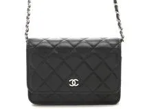 CHANEL シャネル マトラッセ ミニチェーンウォレット AP1649 ブラック
