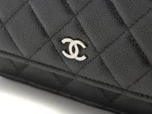 CHANEL　シャネル　ショルダーバッグ　マトラッセ　ミニチェーンウォレット　AP1649　ブラック　シルバー金具　キャビアスキン　30番台【433】2147100585544