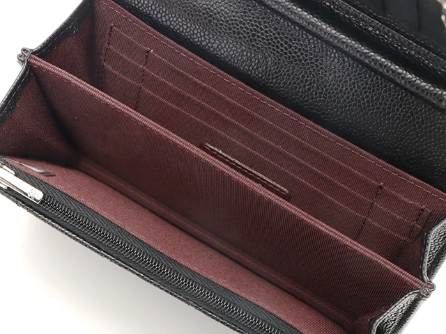 CHANEL　シャネル　ショルダーバッグ　マトラッセ　ミニチェーンウォレット　AP1649　ブラック　シルバー金具　キャビアスキン　30番台【433】2147100585544