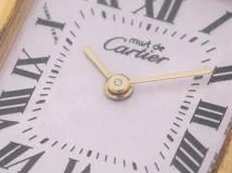 Cartier　カルティエ　マストタンク　２０２３ネンクリスマスゲンテイ　レディース腕時計　クオーツ　パープル文字盤　SV925/GP/革　W1017554【431】2147100585971