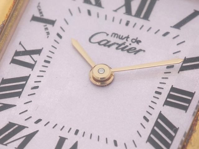 Cartier　カルティエ　マストタンク　２０２３ネンクリスマスゲンテイ　レディース腕時計　クオーツ　パープル文字盤　SV925/GP/革　W1017554【431】2147100585971