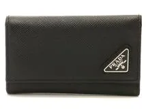 PRADA プラダ キーケース 6連 トライアングル キーケース ブラック