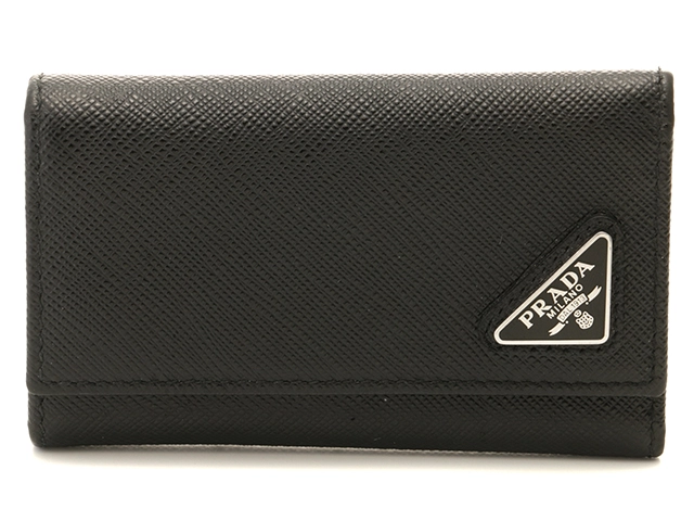 PRADA プラダ キーケース 6連 トライアングル キーケース ブラック