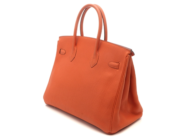HERMES エルメス バーキン35 オレンジ GP トゴ □F刻印 2147100587227 【437】