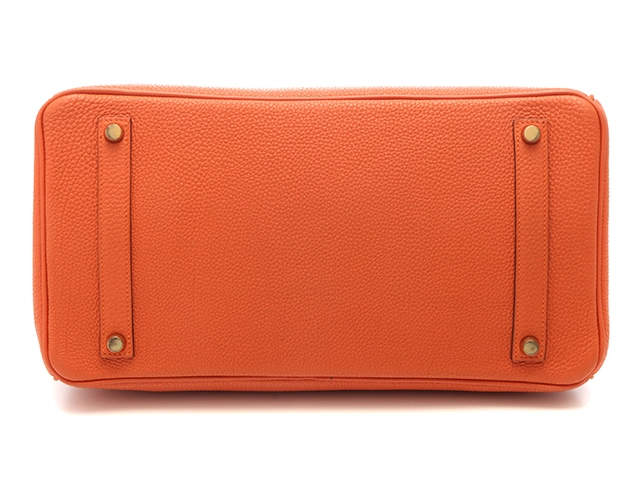 HERMES エルメス バーキン35 オレンジ GP トゴ □F刻印 2147100587227 【437】