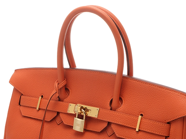 HERMES エルメス バーキン35 オレンジ GP トゴ □F刻印 2147100587227 【437】