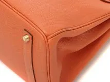 HERMES　エルメス　バーキン35　オレンジ　GP　トゴ　□F刻印　2147100587227　【437】