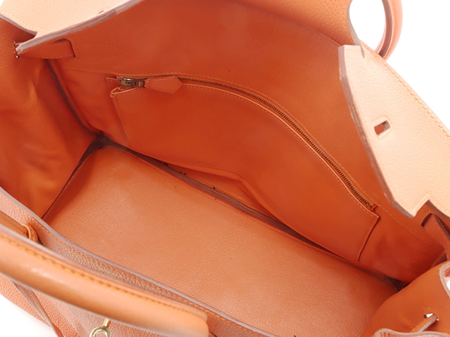 HERMES エルメス バーキン35 オレンジ GP トゴ □F刻印 2147100587227 【437】