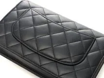 CHANEL 　シャネル　ショルダーバッグ　マトラッセ　ターンロック　チェーンウォレット　ブラック・GP金具　ラムスキン　AP4241　箱付き【472】HA