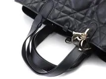 Dior　ディオール　マクロカナージュ　トゥジュールバッグラージ　ブラック／ＧＰ　カーフ　トートバッグ【431】2147100587982