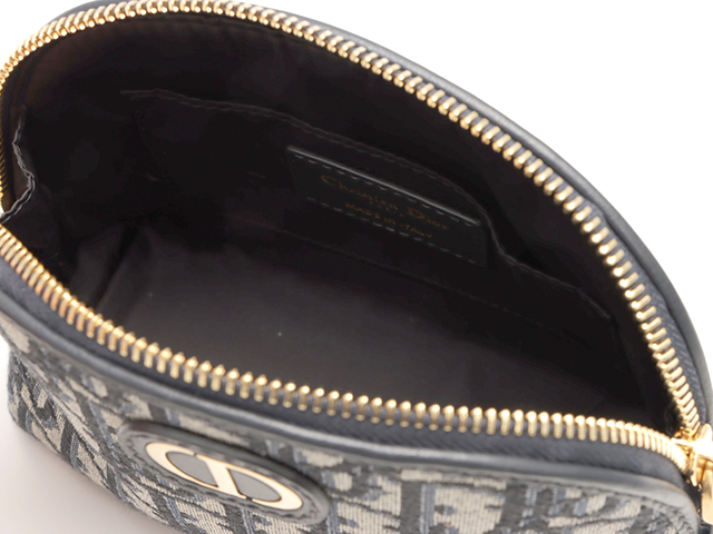 Dior ディオール ポーチ トロッターポーチ ネイビー キャンバス【430