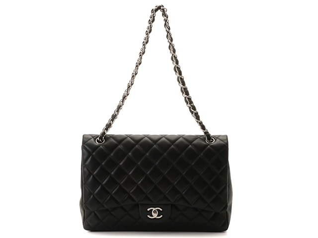 CHANEL シャネル バッグ ショルダーバッグ デカマトラッセチェーンショルダー ラムスキン ブラック シルバー金具 【432】  の購入なら「質」の大黒屋（公式）