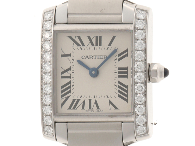 Cartier カルティエ タンクフランセーズSM・ダイヤベゼル W4TA0008