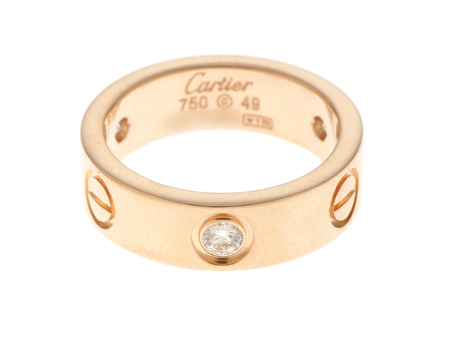 Cartier　カルティエ　ラブリング　指輪　ハーフダイヤモンド　Ｋ18PG　ピンクゴールド　7.9g　49号（日本サイズ9号）　【432】