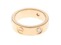 Cartier　カルティエ　ラブリング　指輪　ハーフダイヤモンド　Ｋ18PG　ピンクゴールド　7.9g　49号（日本サイズ9号）　【432】