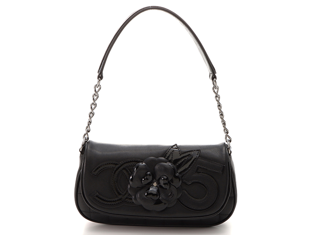 CHANEL シャネル カメリア チョコバーワンショルダー ブラック 