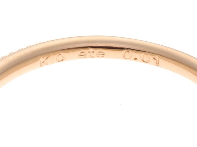 ete　エテ　貴金属　宝石　指輪　リング　K10ピンクゴールド　ダイヤモンドD0.01キャラット　全体の重さ0.6ｇ　サイズ3号　【472】JH