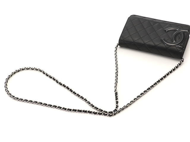 CHANEL カンボン CHANEL シャネル カンボンライン チェーンウォレット ブラック