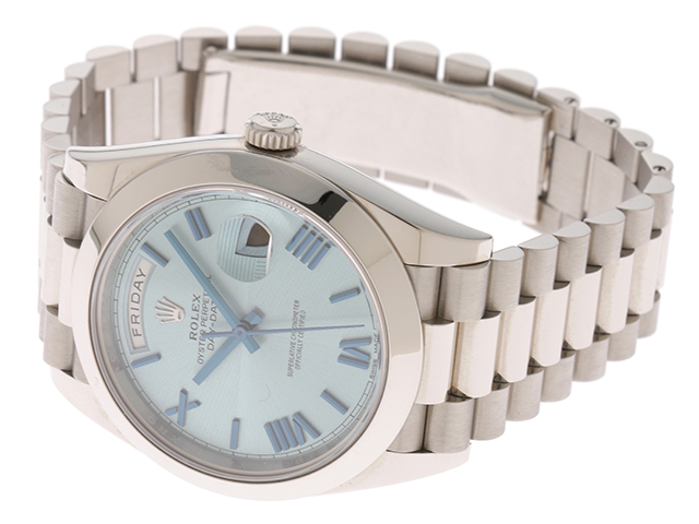 csmギャレンバックル 228206 アイスブルー/斜め格子 ROLEX（ロレックス） デイデイト