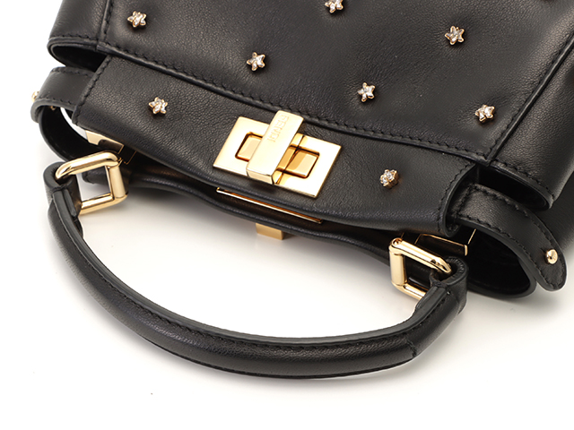 FENDI フェンディ バッグ ピーカブーXS スタービジュー ブラック