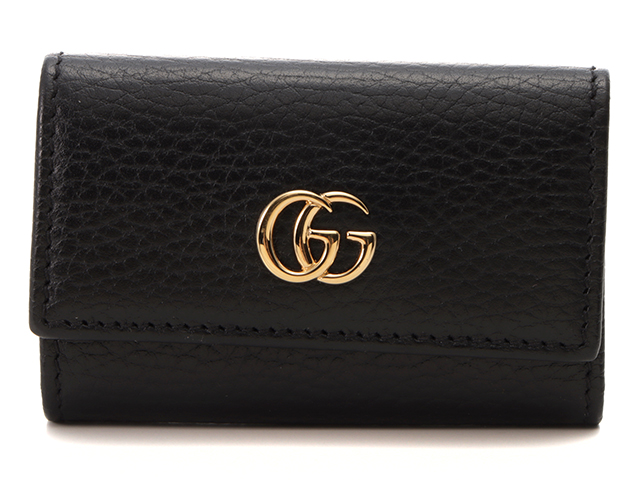 GUCCI グッチ GGマーモント ６連キーケース ブラック GP(ゴールド