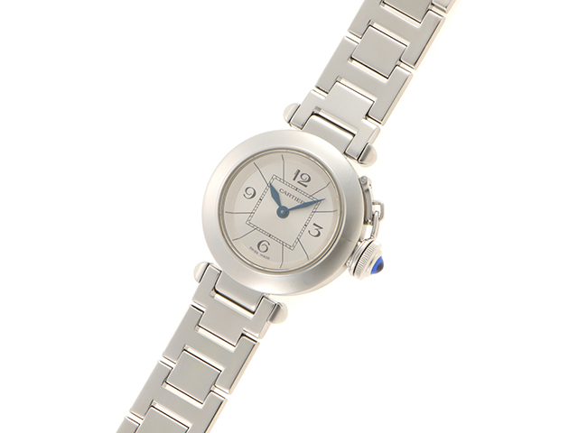 Cartier　カルティエ 腕時計 ミスパシャ W314007 レディース シルバー文字盤　ステンレス　クオーツ【472】SJ
