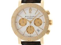 BVLGARI　ブルガリ　ﾌﾞﾙｶﾞﾘ ﾌﾞﾙｶﾞﾘ ｸﾛﾉ　BB38GLCH　YG/革　ホワイト　自動巻き【432】
