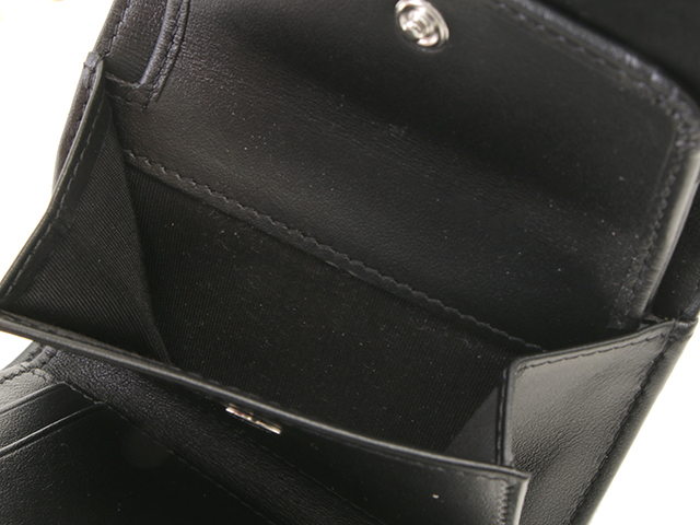 シャネル　三つ折り　コンパクトウォレット　財布　ラム　ブラック　ココマーク CHANEL シャネル ココマーク コンパクトウォレット 三つ折り財布